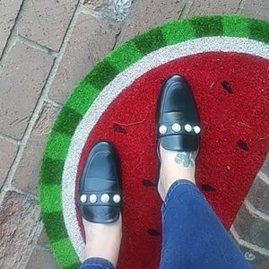 Catherine malandrino black slide on flats